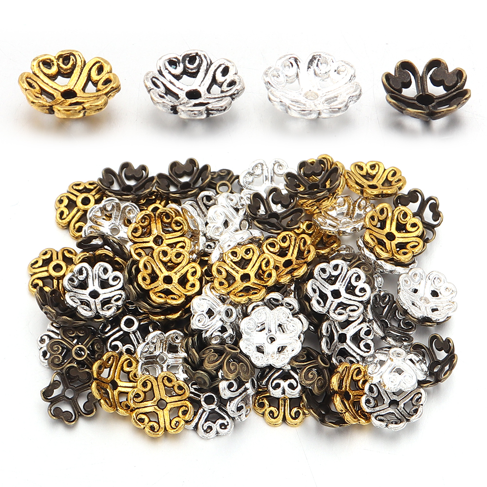 Embroidery Artwork - 100pcs/lot Antique Silver Color Gold Leaf