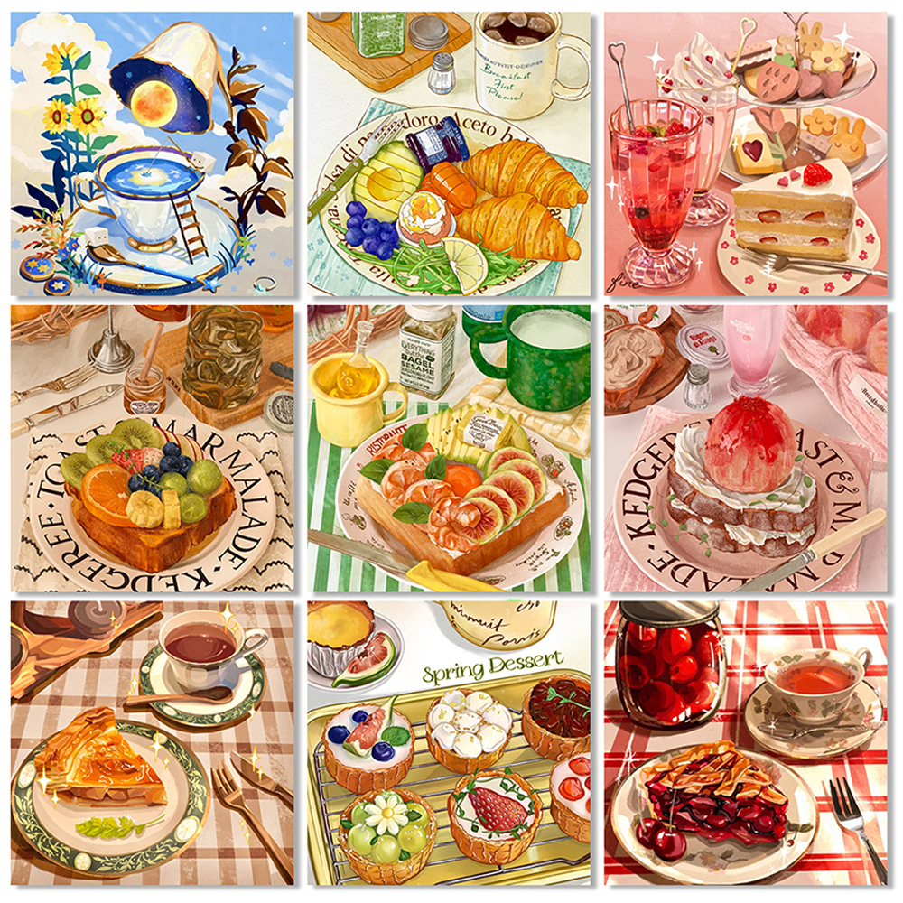 Embroidery Artwork - 5D DIY Cake Dessert Diamond Painting