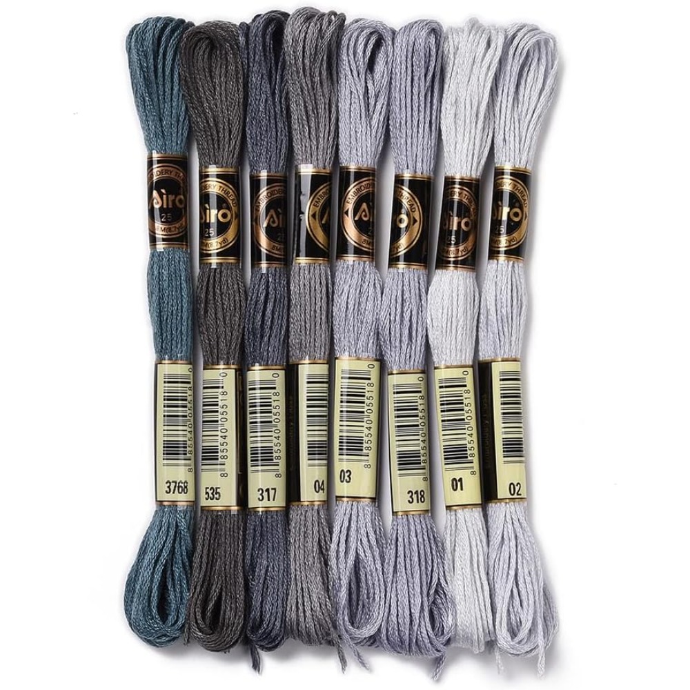 Embroidery X Stitch - 8 Skeins 70 Yards Grey Friendship