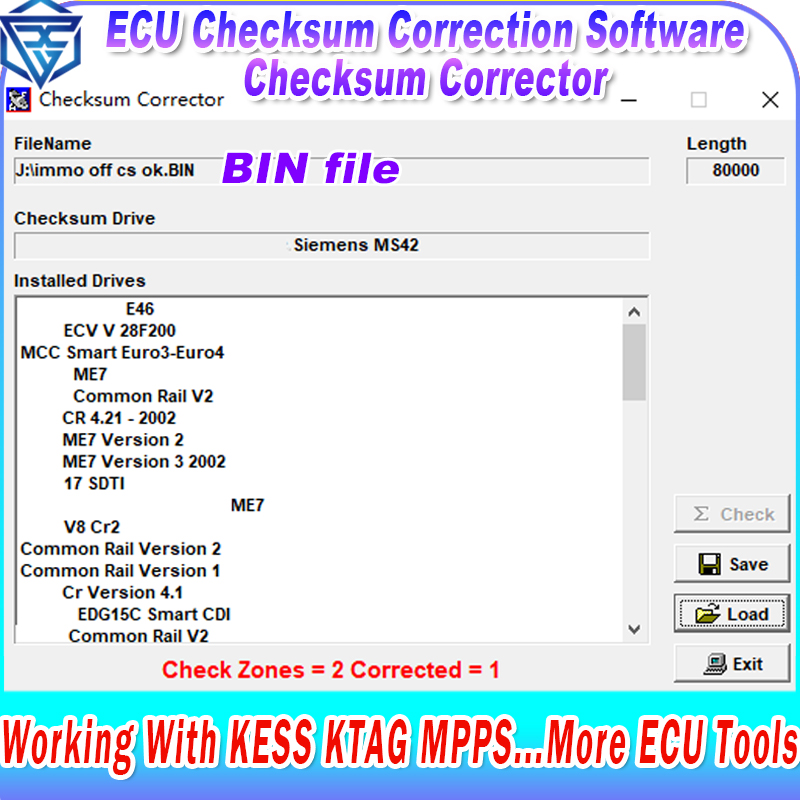 Embroidery Legacy Software - ECU Checksum Correction Software Checksum Corrector
