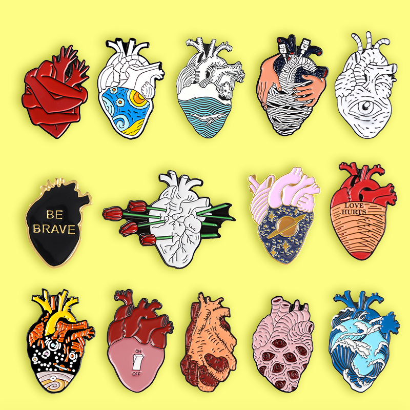 Embroidery Quilting - Heart Organ Series Brooch Medical Anatomical
