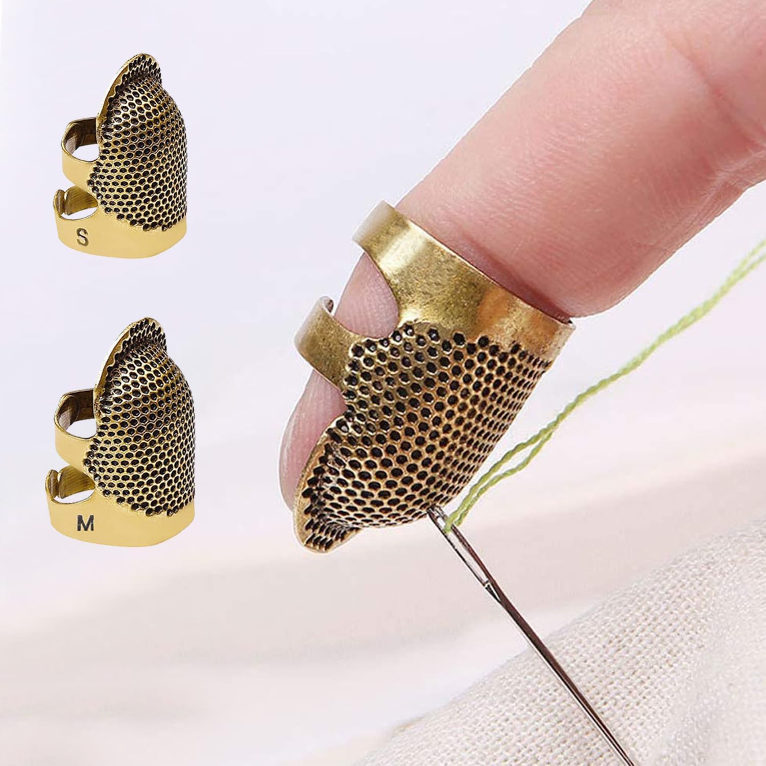 Embroidery Quilting - Adjustable Metal Sewing Thimbles S+M –