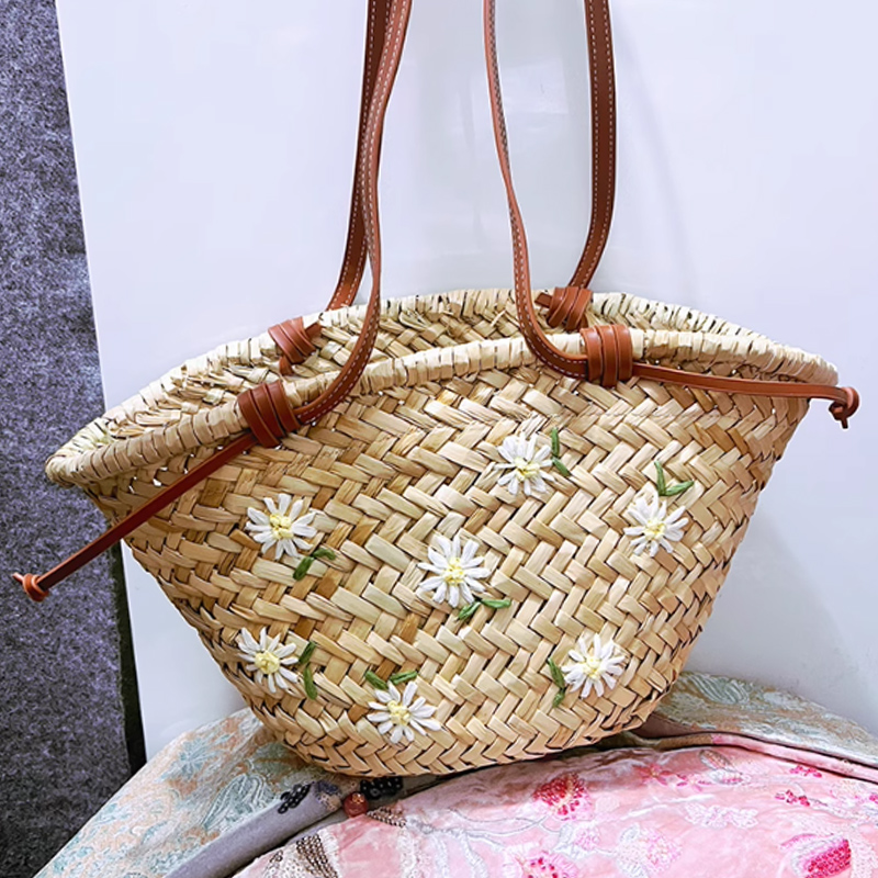Casual Natural Straw Shoulder  - Embroidery Bali incelemesi ve fiyatı