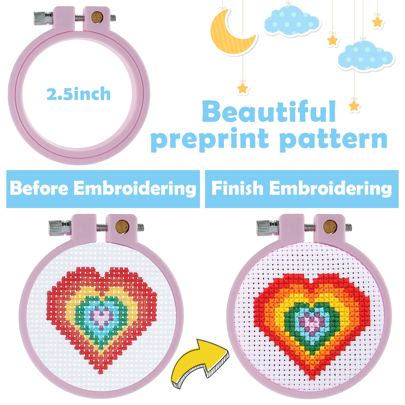 6Pcs Embroidery Beginner Kits  - Stitch Marker Ring incelemesi ve fiyatı