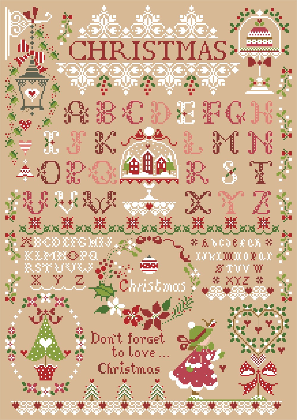 Christmas girl cross stitch ki - Embroidery Xmas Designs incelemesi ve fiyatı
