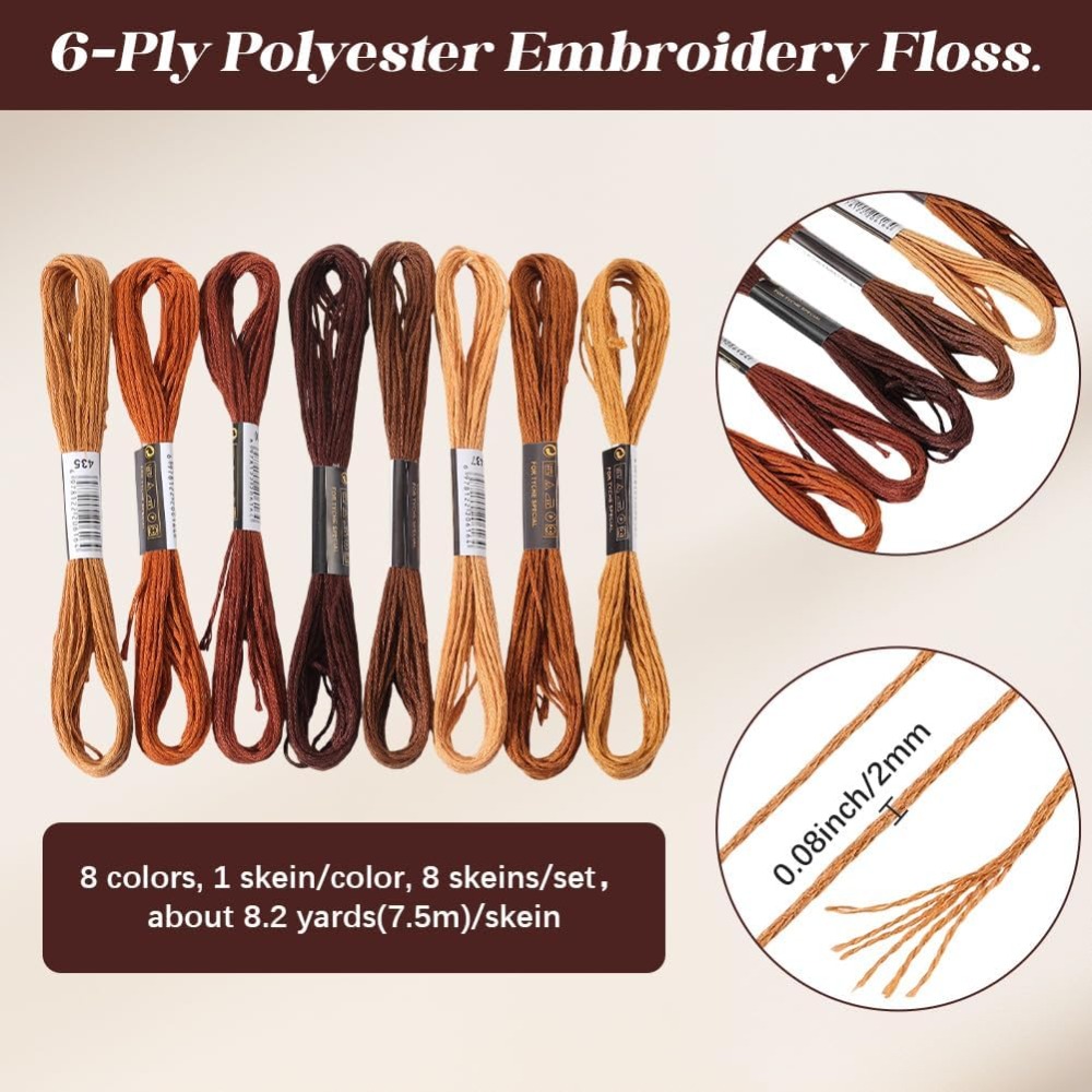 8 Skeins 6 Strands Brown Embro - Embroidery X Stitch incelemesi ve fiyatı