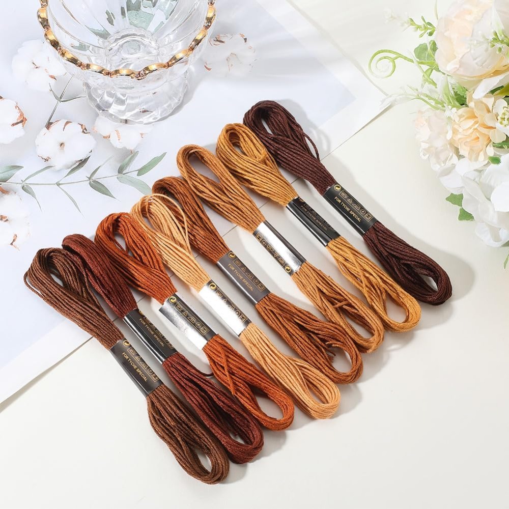 8 Skeins 6 Strands Brown Embro - Embroidery X Stitch incelemesi ve fiyatı