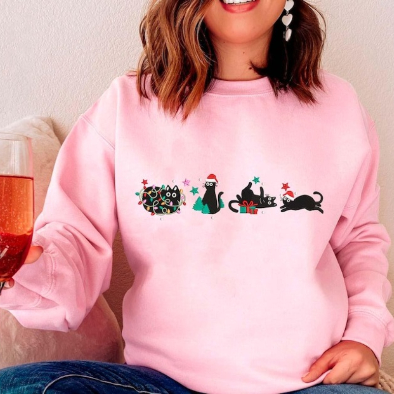 Black Christmas Cats Lover Xma - Embroidery Xmas Designs incelemesi ve fiyatı
