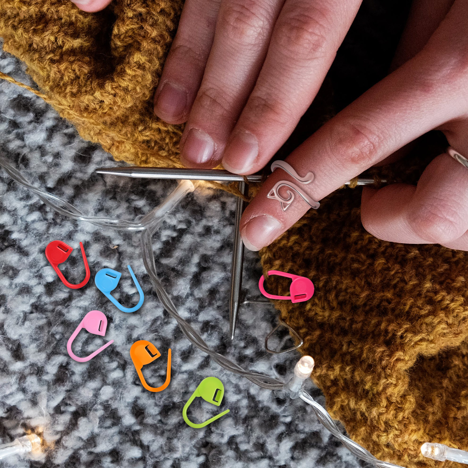 1Set Cat Knitting Crochet Yarn - Stitch Marker Ring incelemesi ve fiyatı