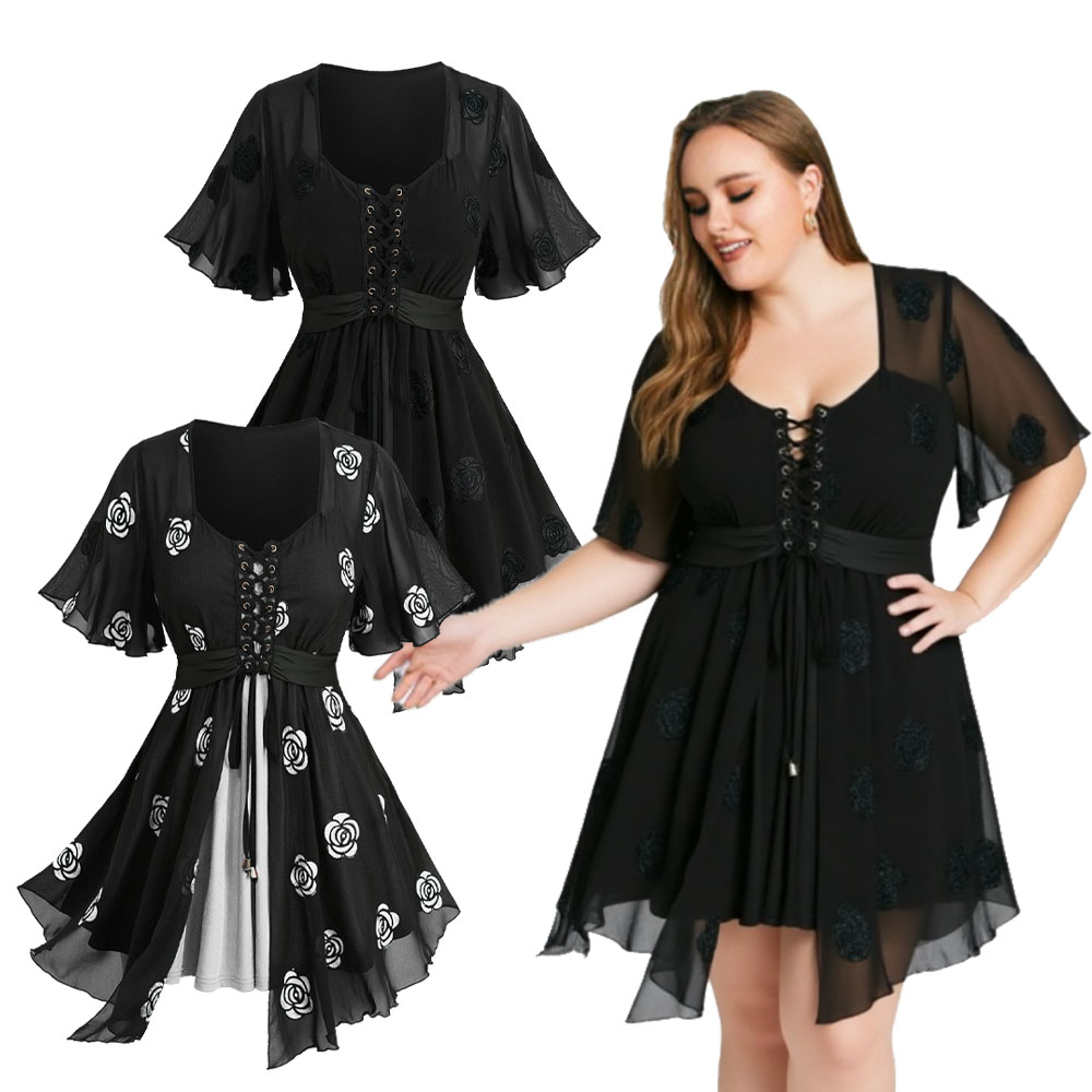 Plus Size 2-in-1 Tops Rose Flo - Embroidery Roses incelemesi ve fiyatı