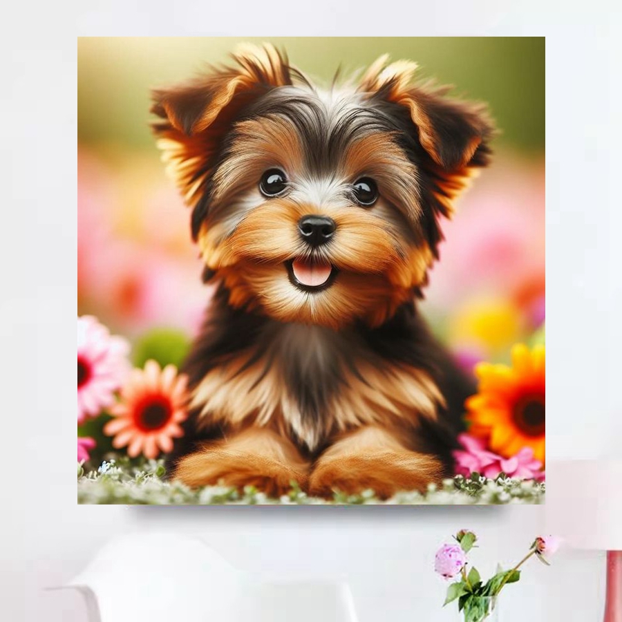 Yorkshire Terrier Dog 5D DIY D - Embroidery X Stitch incelemesi ve fiyatı