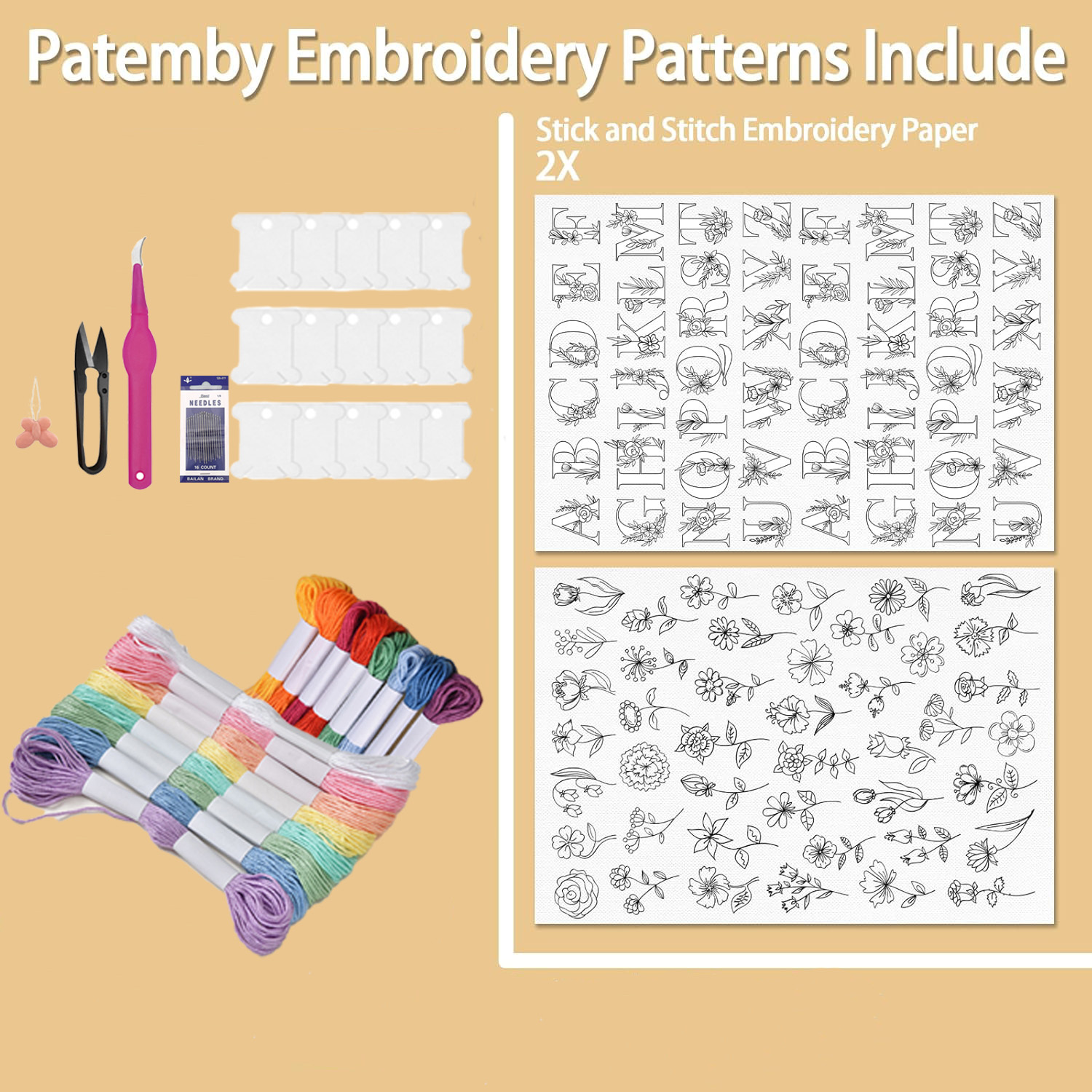 Embroidery Patterns For DIY Ta - Embroidery Guide Book incelemesi ve fiyatı