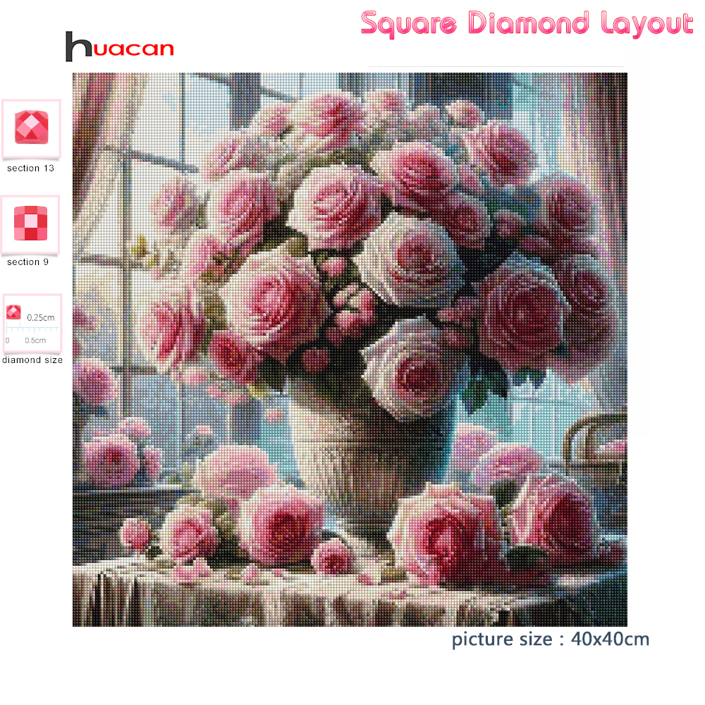 1PC frameless  5D Diy Diamond  - Embroidery Roses incelemesi ve fiyatı