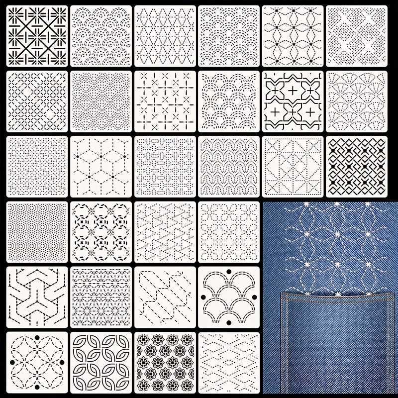 30Pcs Embroidery Templates DIY - Embroidery Quilting incelemesi ve fiyatı