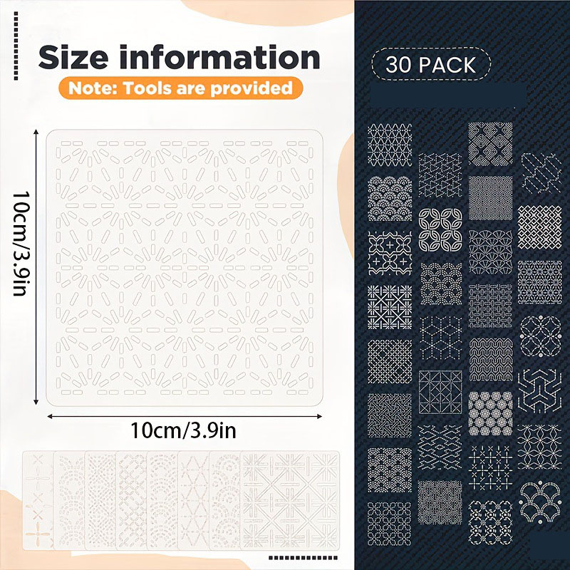 30Pcs Embroidery Templates DIY - Embroidery Quilting incelemesi ve fiyatı