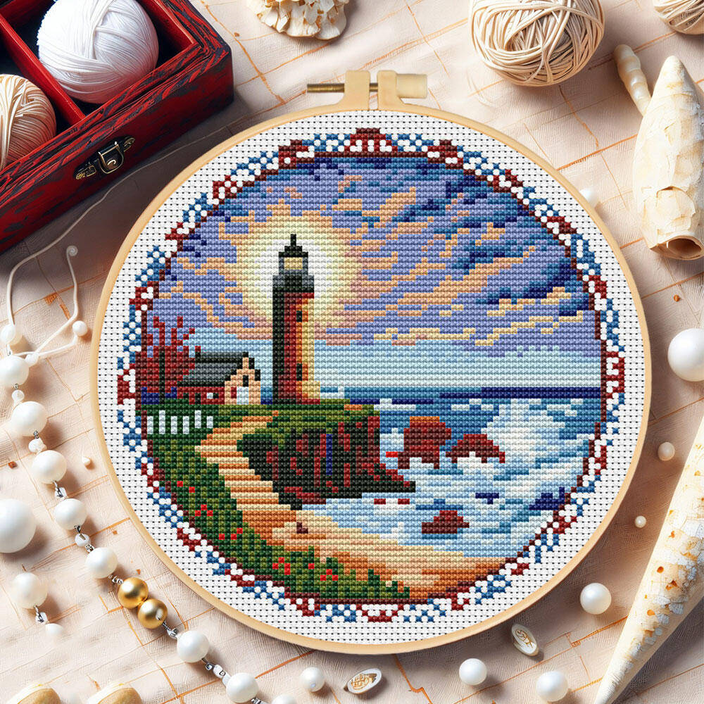 Cross Stitch Lighthouse With H - Stitch Marker Ring incelemesi ve fiyatı