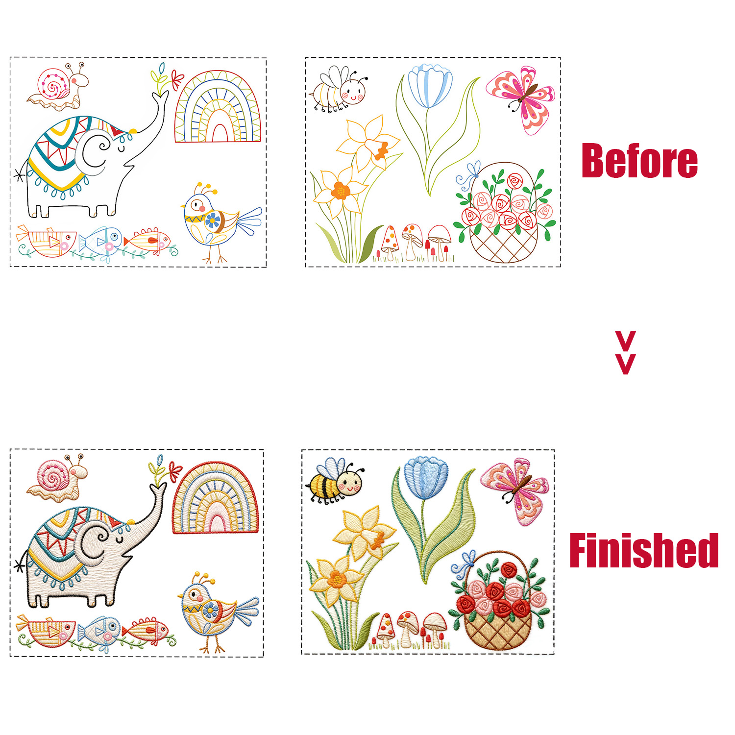 9 Sheets  Embroidery Kit for B - Embroidery Guide Book incelemesi ve fiyatı