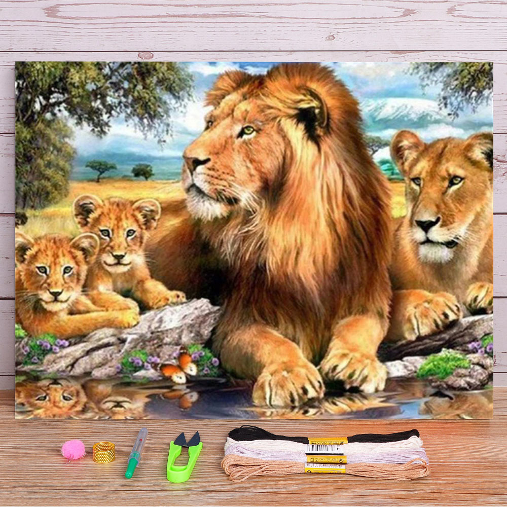 Animal Lion Pre-Printed 11CT C - Dmc Floss Set incelemesi ve fiyatı