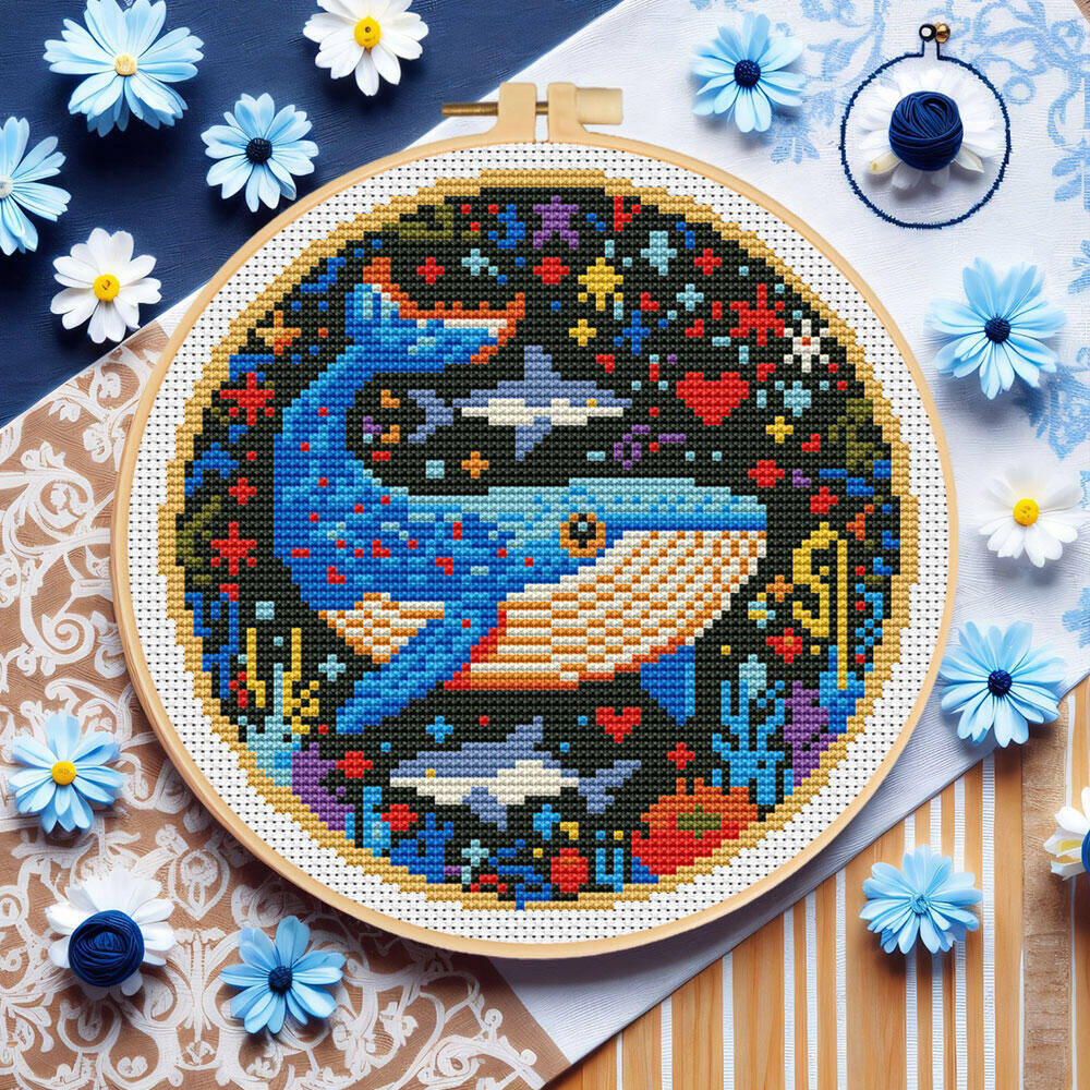 DIY Cross Stitch Whale Embroid - Stitch Marker Ring incelemesi ve fiyatı