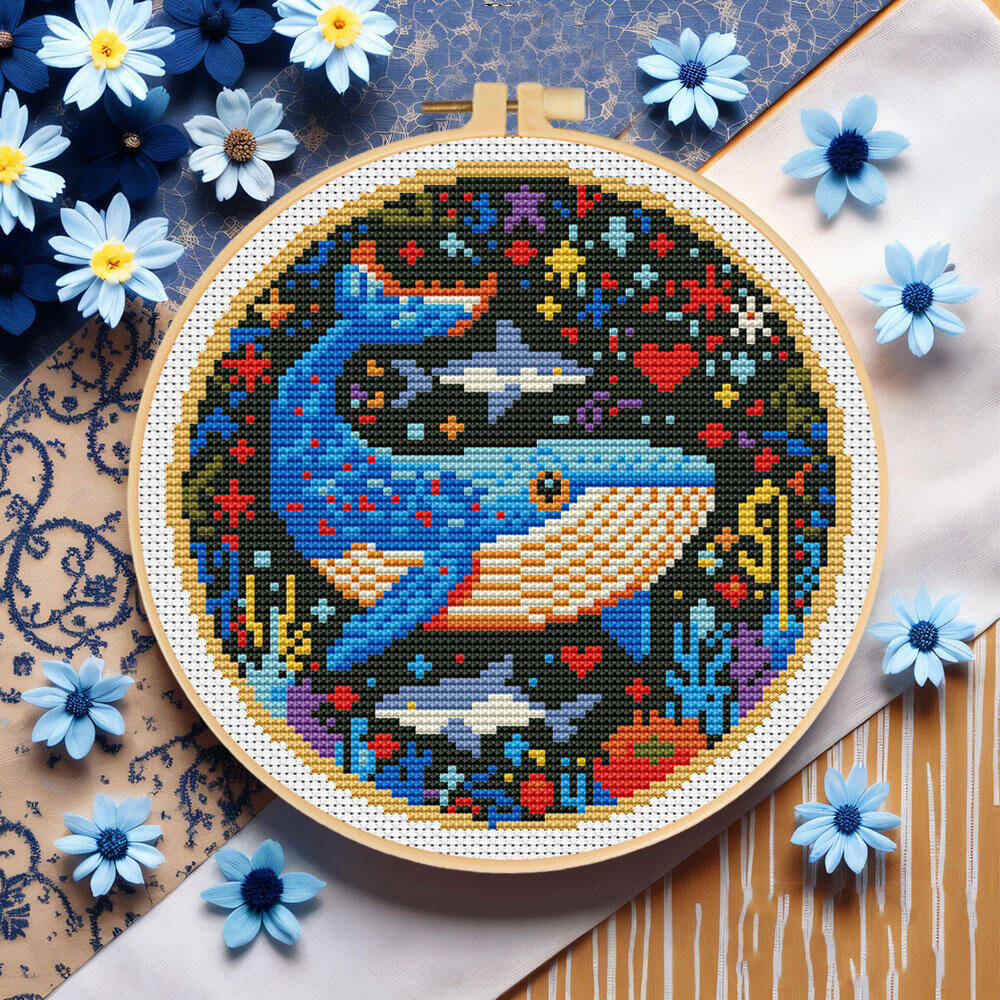 DIY Cross Stitch Whale Embroid - Stitch Marker Ring incelemesi ve fiyatı