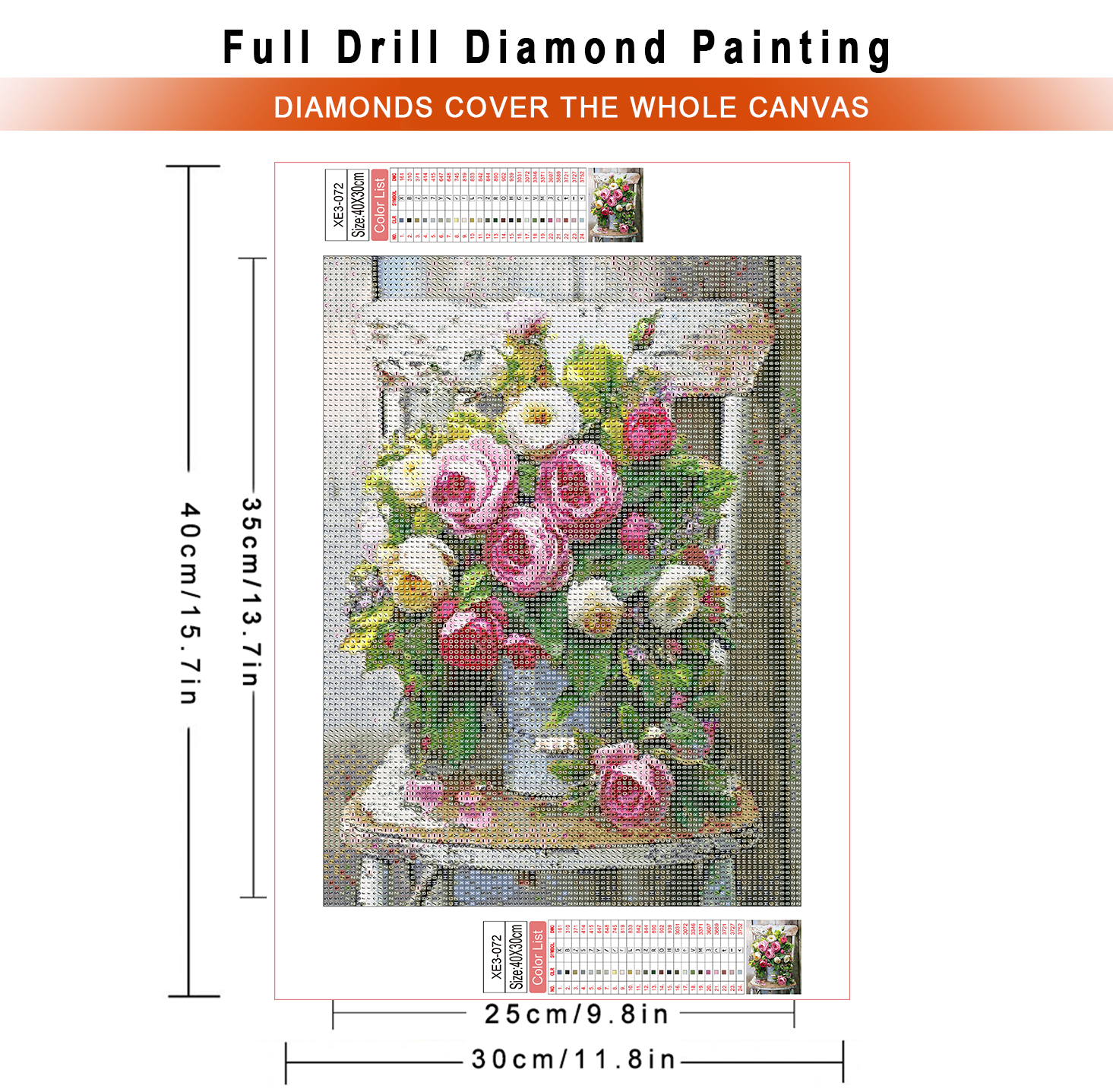 1pc frameless  Diamond Paintin - Embroidery Roses incelemesi ve fiyatı