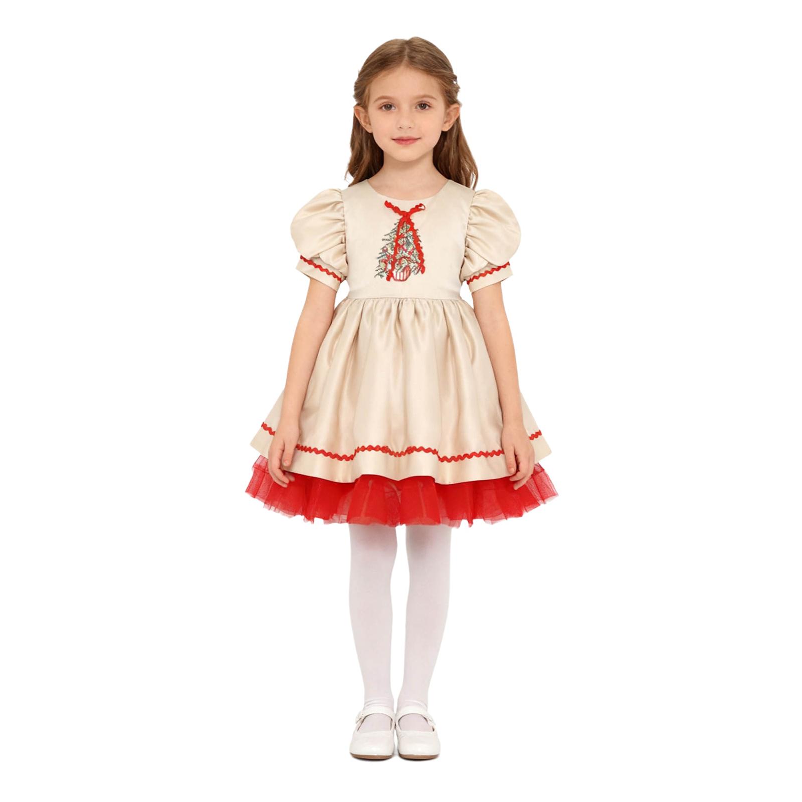 Kids Girls Christmas Santa Dre - Embroidery Dress incelemesi ve fiyatı