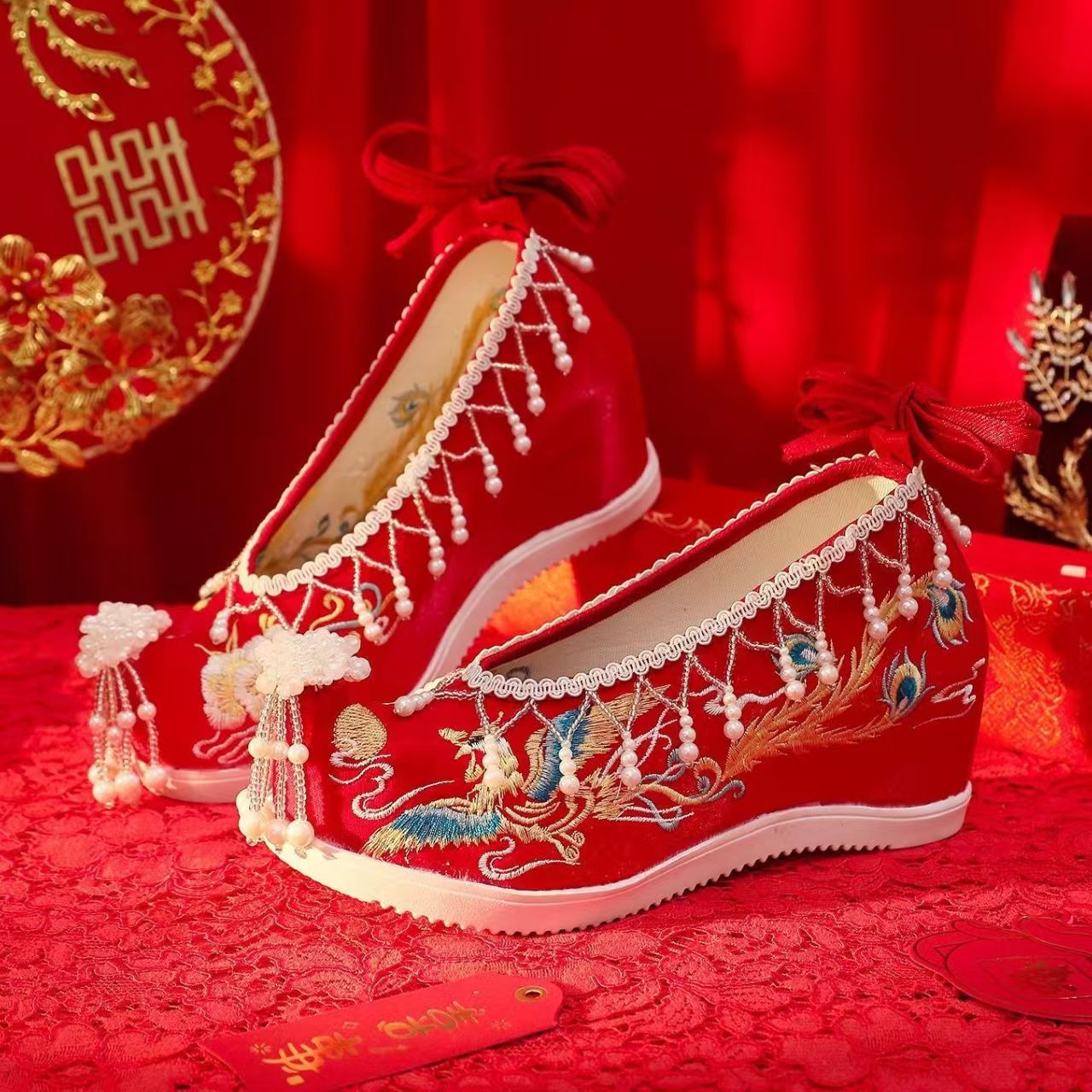Women New Red Embroidered Wedd - Embroidery Style incelemesi ve fiyatı