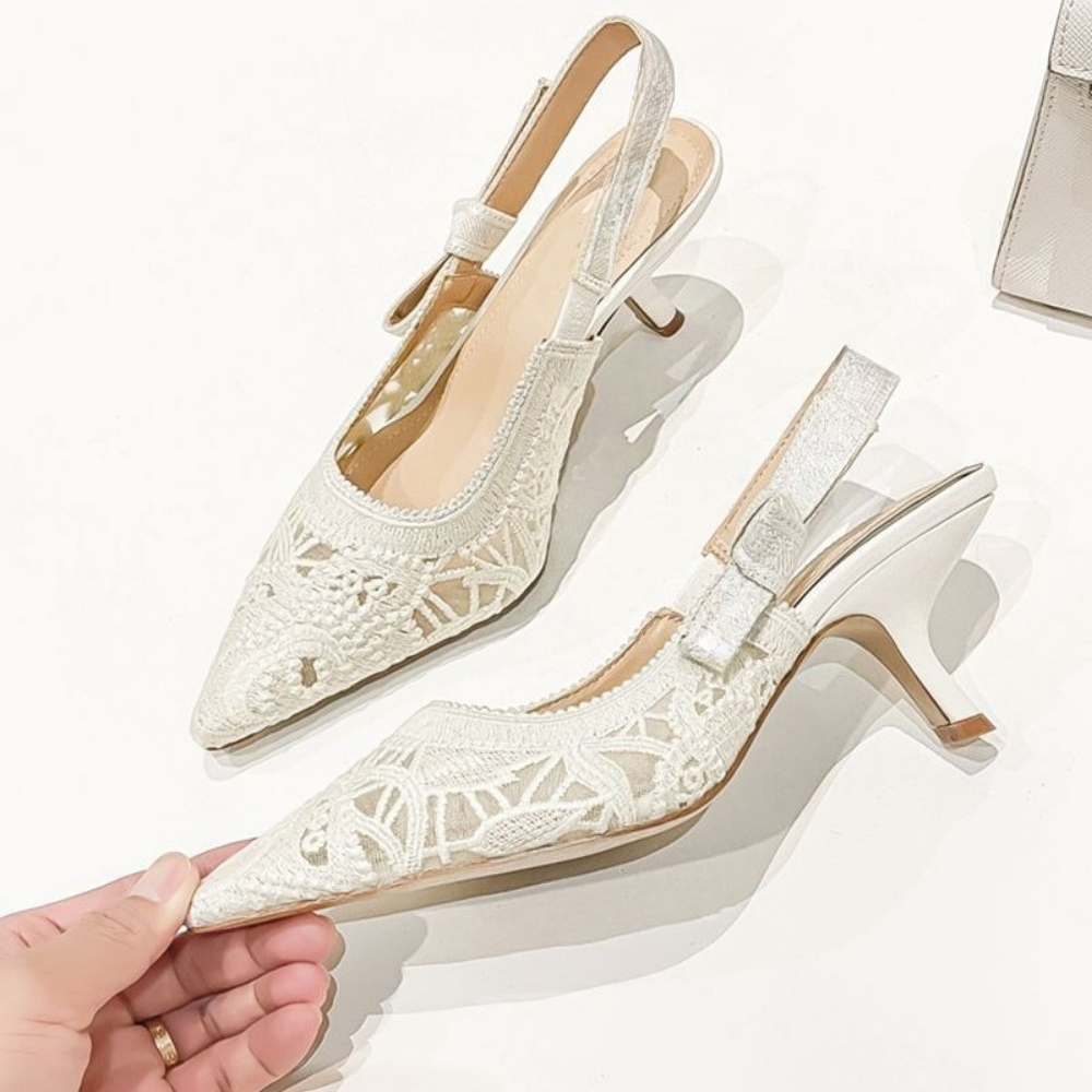 Genuine Leather High Heel Sand - Embroidery Style incelemesi ve fiyatı