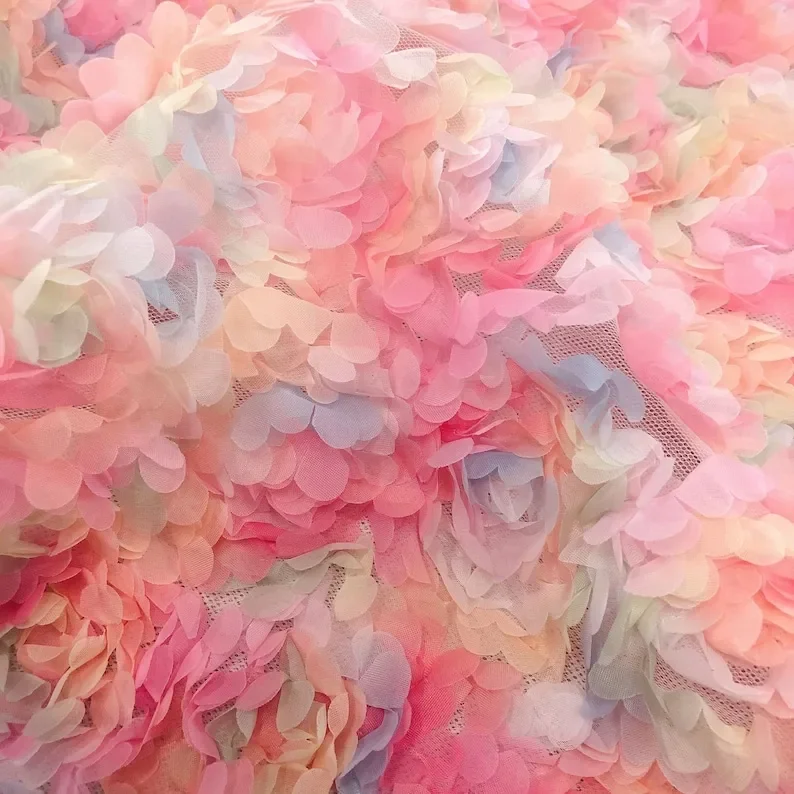 3d chiffon rose flower lace fa - Embroidery Roses incelemesi ve fiyatı
