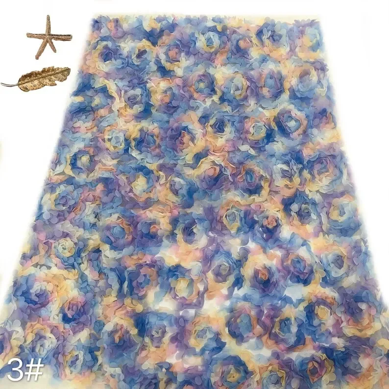 3d chiffon rose flower lace fa - Embroidery Roses incelemesi ve fiyatı