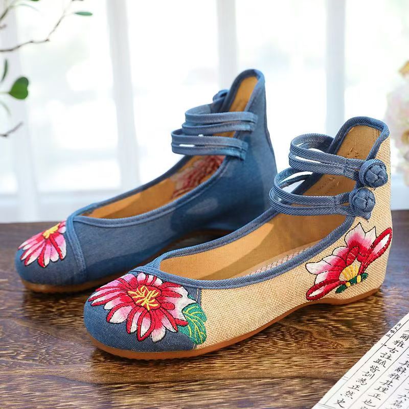 Woman Wedges Embroidered Cloth - Embroidery Style incelemesi ve fiyatı