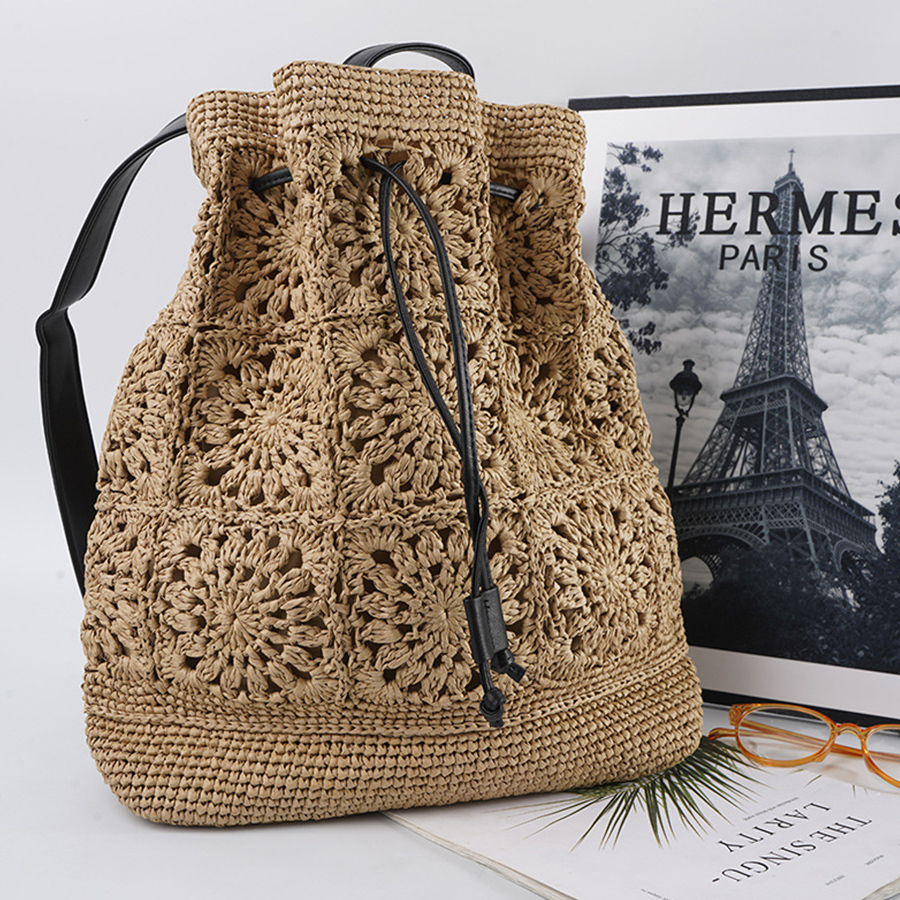 Straw Drawstring Backpack Summ - Embroidery Bali incelemesi ve fiyatı