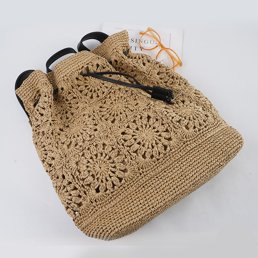 Straw Drawstring Backpack Summ - Embroidery Bali incelemesi ve fiyatı