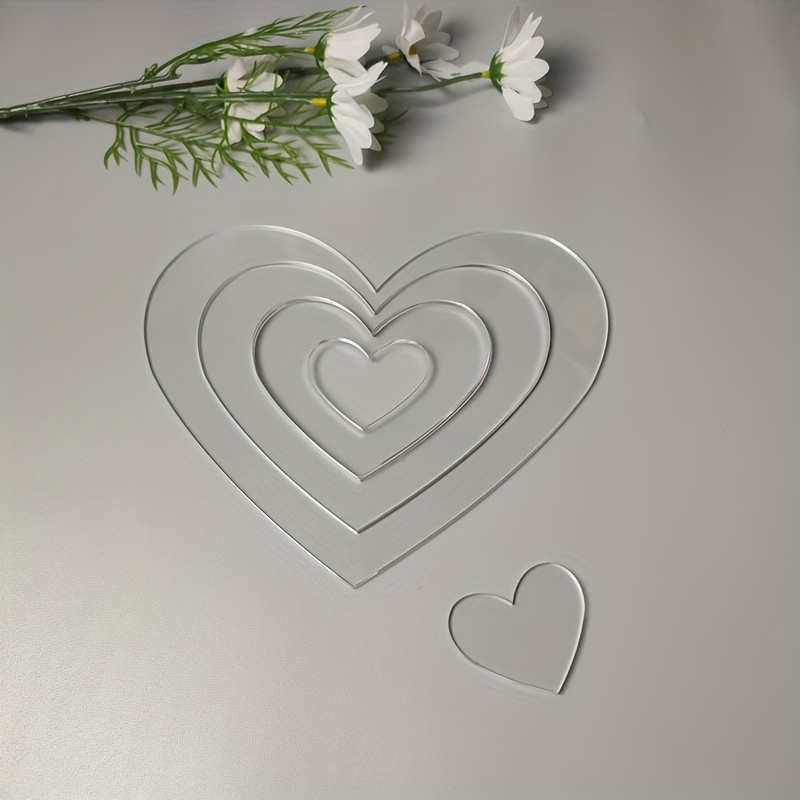 4Pcs Acrylic Nested Heart Quil - Embroidery Quilting incelemesi ve fiyatı