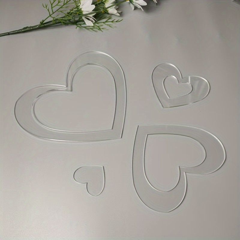 4Pcs Acrylic Nested Heart Quil - Embroidery Quilting incelemesi ve fiyatı