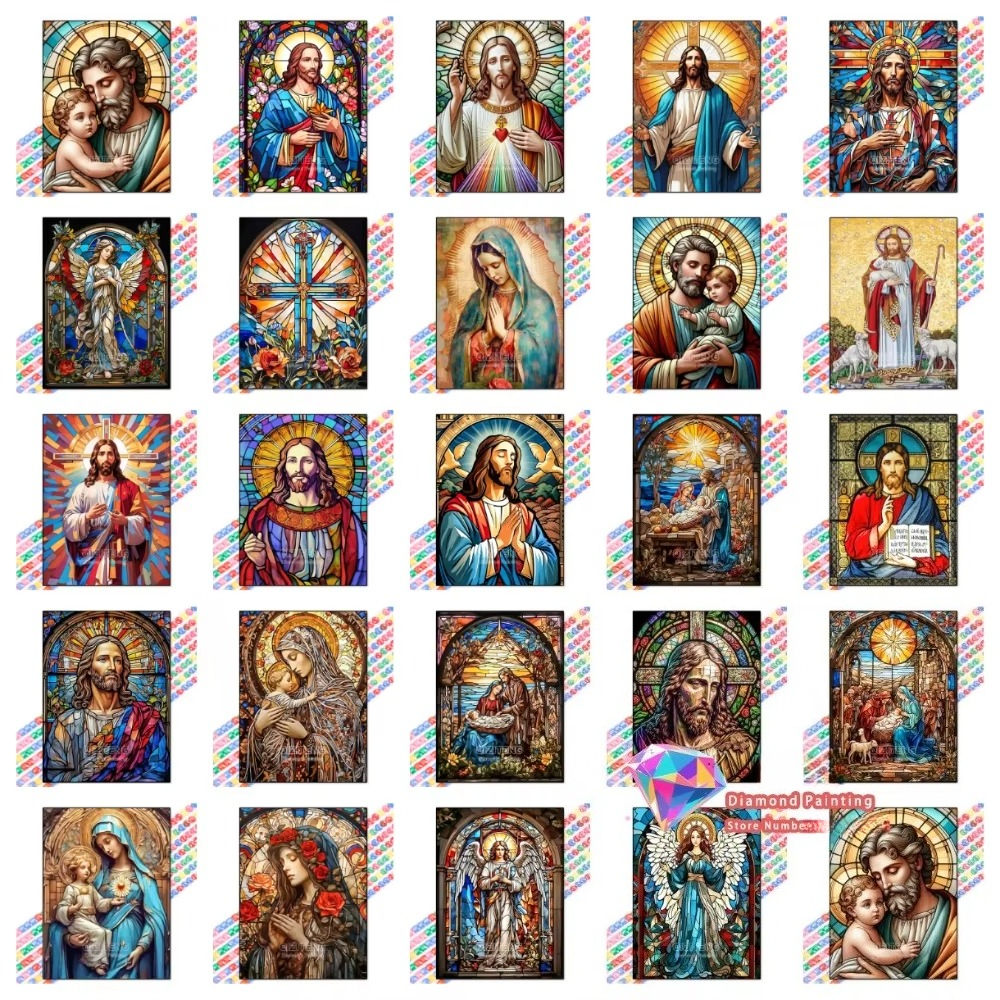 1PC frameless Easter Jesus Squ - Embroidery Artwork incelemesi ve fiyatı