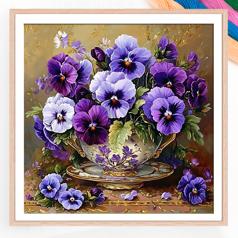 Flower Printed 11CT Cross Stit - Dmc Floss Set incelemesi ve fiyatı