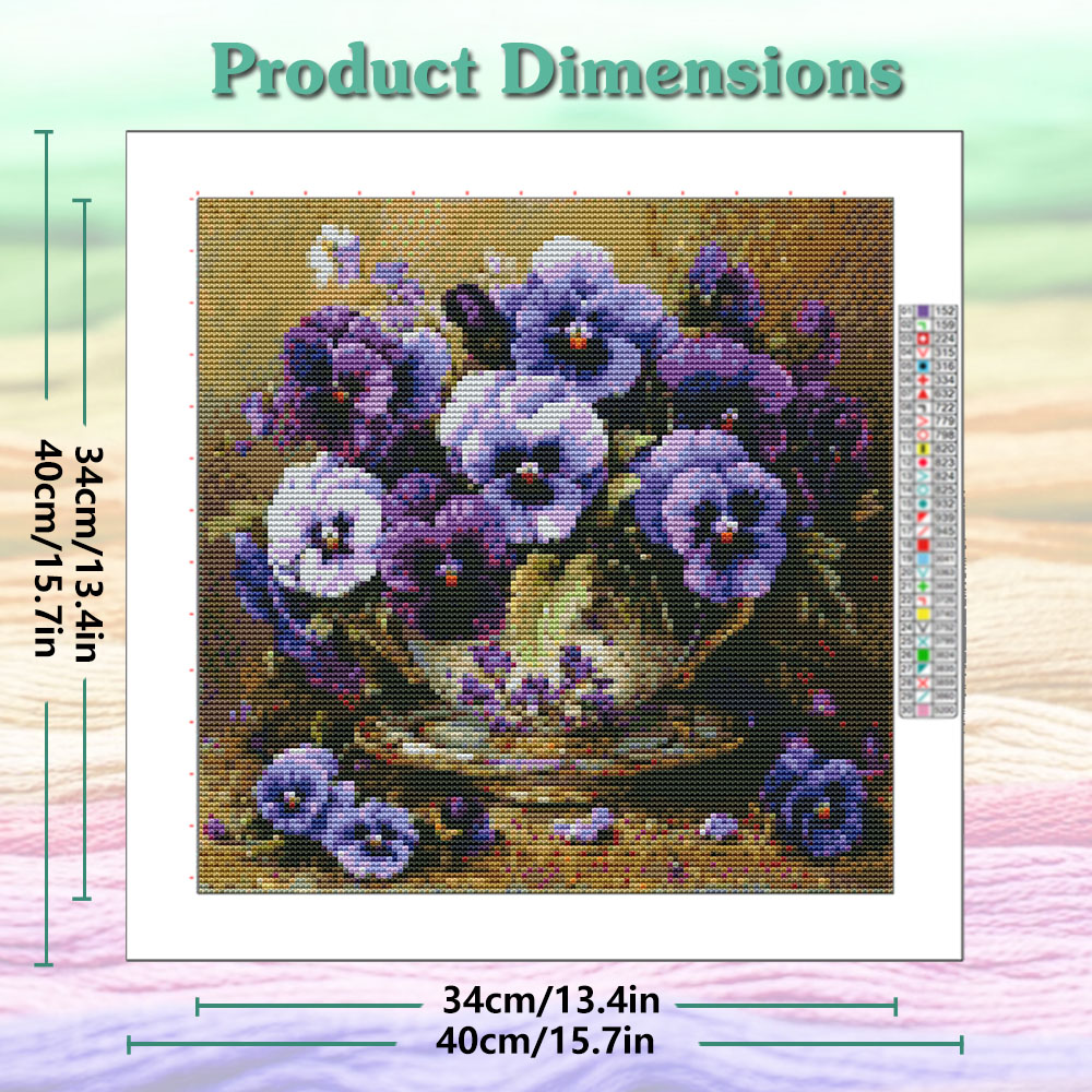 Flower Printed 11CT Cross Stit - Dmc Floss Set incelemesi ve fiyatı